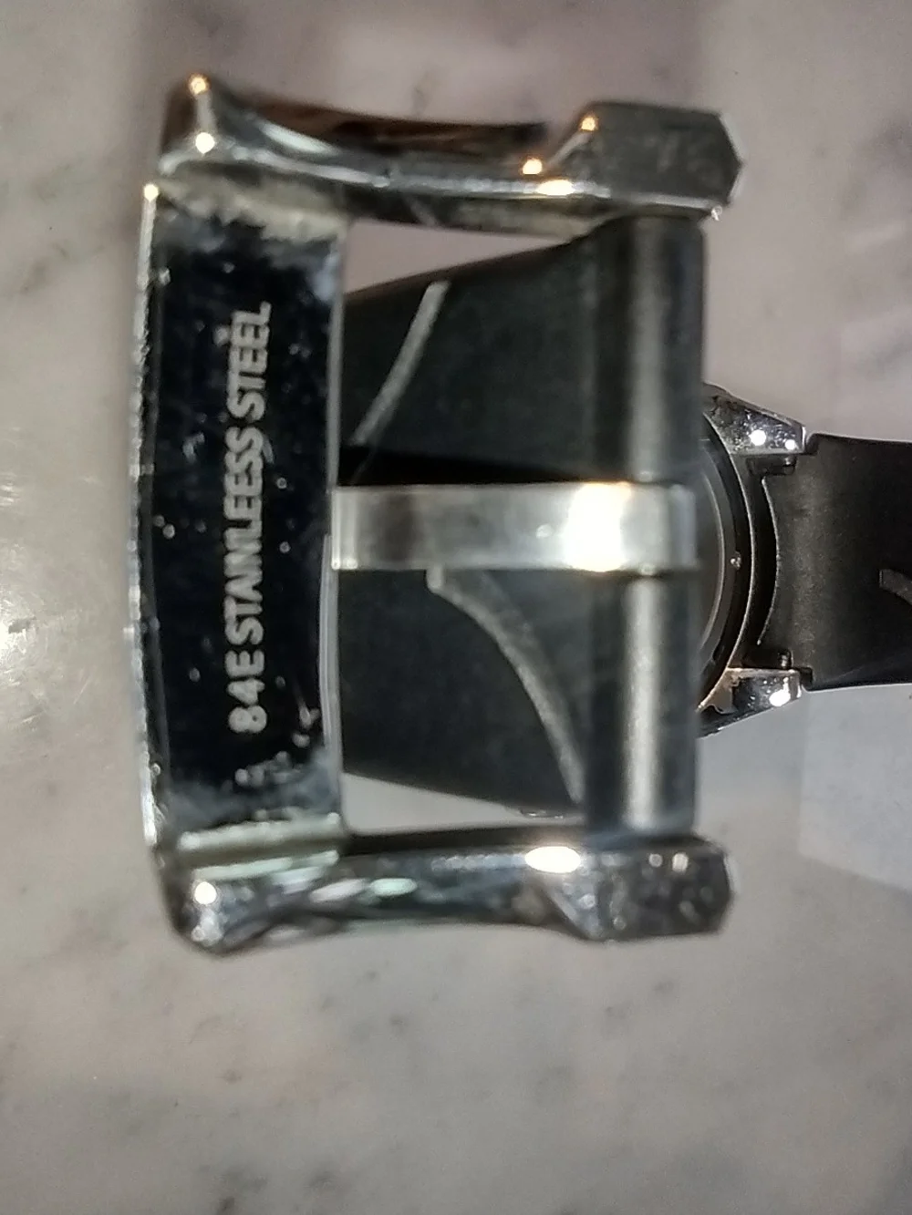 Men's Black and Silver Sport Watch Ducati with Orange Accents